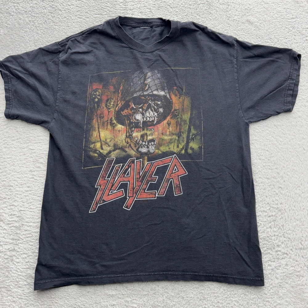 Slayer Band Tee Mens S Black Graphic Short Sleeve Crew Neck T-Shirt 2009